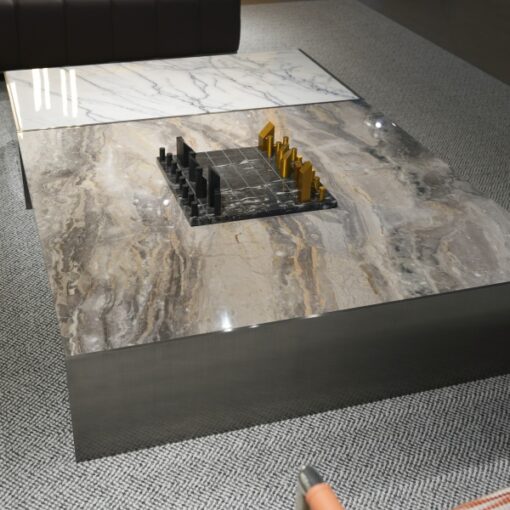 Luxury Square Stone Table Nature Marble Top Nesting Steel Metal Legs Frame End Coffee table Coffee White Coffee Tables