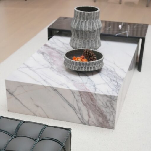 Luxury Stone Furniture Custom-Made Modern Marble Tea Table Coffee Table Home Decor Natural Square Cube Marble Plinth