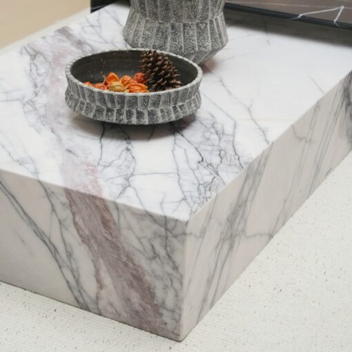 Luxury Stone Furniture Custom-Made Modern Marble Tea Table Coffee Table Home Decor Natural Square Cube Marble Plinth – Image 2