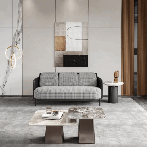 Luxury Stone Furniture Customized Living Room Coffee Table Sintered Stone Square Coffee Table Modern Glossy Living Room Furniture Center Table - Image 3