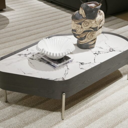 Luxury Stone Furniture Tea Table for Living Room Sales Department Clubhouse Italian Coffee Table Elegant Marble Round Top Table Best Price Wholesale – Image 4