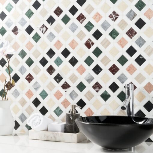 Luxury Stone Mosaic 7 colors Parquet Bathroom Floor Wall Tile Wholesale China Factory – Image 4