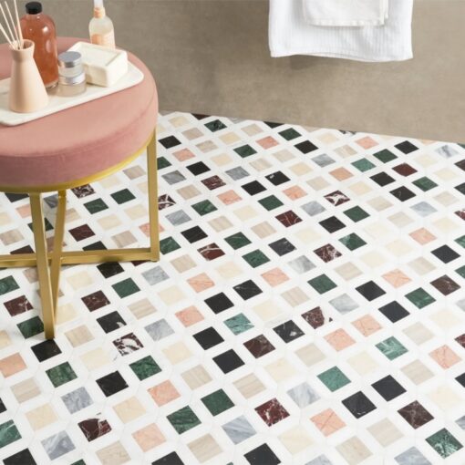 Luxury Stone Mosaic 7 colors Parquet Bathroom Floor Wall Tile Wholesale China Factory – Image 3