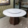 Luxury stone Blue Crystal Dining Table Stone Table Marble top Solid Wooden Small Apartment Household Rock Plate for dining room