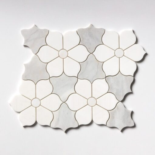 Marble White stone mosaic Waterjet Cutsomized Floor Tiles