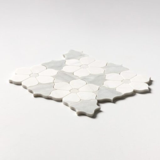 Marble White stone mosaic Waterjet Cutsomized Floor Tiles – Image 4
