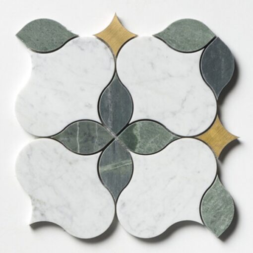 Marble stone mosaic Waterjet cut Bathroom Tiles – Image 2
