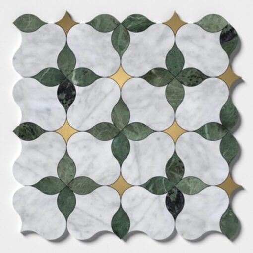 Marble stone mosaic Waterjet cut Bathroom Tiles