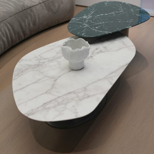 Modern Coffee Table With Marble Top Stone Furniture Marble Furniture Table White and Green Marble Luxury Contemporary Home Bedroom Living Room Marble Coffee Table Set