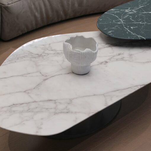 Modern Coffee Table With Marble Top Stone Furniture Marble Furniture Table White and Green Marble Luxury Contemporary Home Bedroom Living Room Marble Coffee Table Set - Image 3