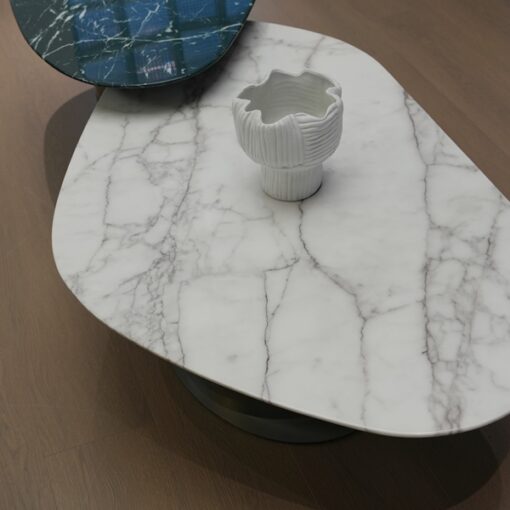 Modern Coffee Table With Marble Top Stone Furniture Marble Furniture Table White and Green Marble Luxury Contemporary Home Bedroom Living Room Marble Coffee Table Set - Image 2