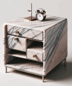 Modern Customized marble stone Bedside Table Bedroom Furniture Stone Customized China Factory for Hotel Home Villa bedroom