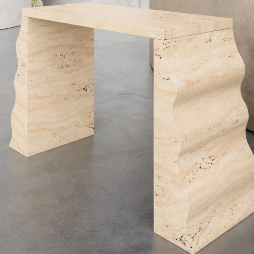 Modern Customized marble stone Furniture Custom Travertine Stone Console Table Entryway Table China Factory customized cheap price