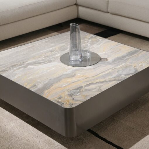 Modern Design Hot Sale Stone Table Square Coffee Table with Marble Top for Home Living Room Furniture Tea Table - Image 2