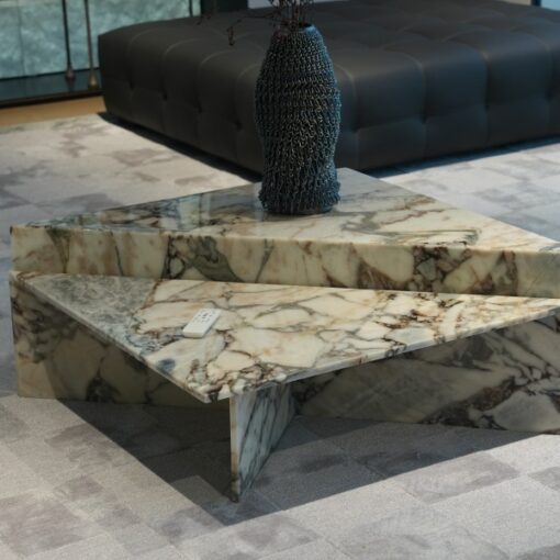 Modern Fashion Custom Size Rectangle Sofa Bed Side Table Luxury Calacatta Violet Square Marble Stone Coffee Table – Image 2