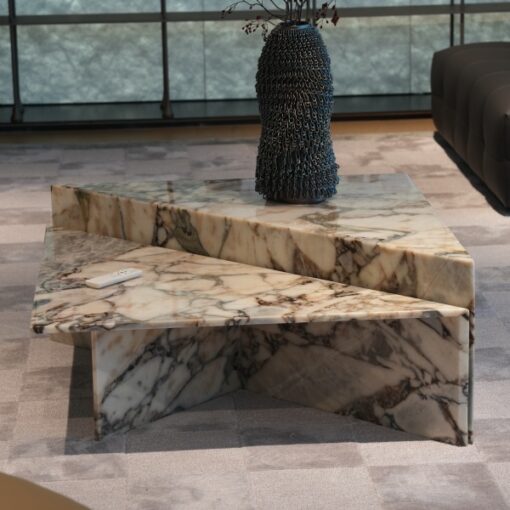 Modern Fashion Custom Size Rectangle Sofa Bed Side Table Luxury Calacatta Violet Square Marble Stone Coffee Table