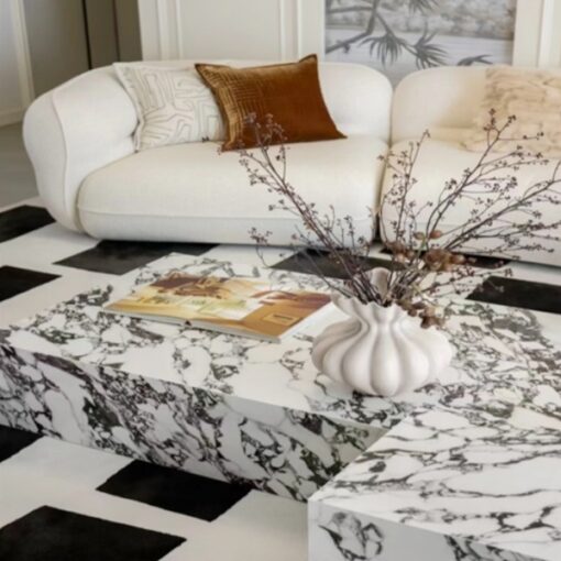 Modern Furniture Best Price Stone table Stone Furniture Coffee Table Low Plinth Marble Living Room Luxury Natural Customized Violet Coffee Table