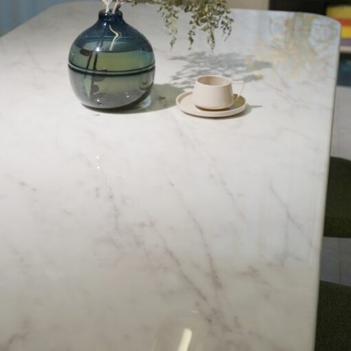 Modern Home Stone Furniture Dining Room Furniture Set Dinner Table Restaurant Rectangular Marble Stone Top Dining Marble Furniture Table White - Image 6