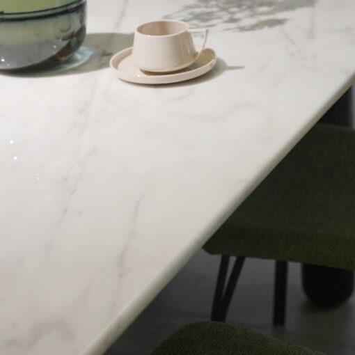 Modern Home Stone Furniture Dining Room Furniture Set Dinner Table Restaurant Rectangular Marble Stone Top Dining Marble Furniture Table White - Image 5