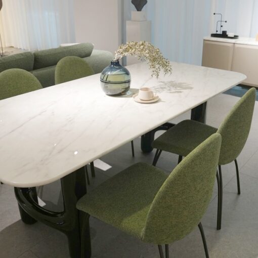 Modern Home Stone Furniture Dining Room Furniture Set Dinner Table Restaurant Rectangular Marble Stone Top Dining Marble Furniture Table White - Image 4