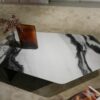 Modern Living Room Stone Table Custom Size Panda White Marble Slap Marble Stone Coffee Table Dininng Table for Living Room