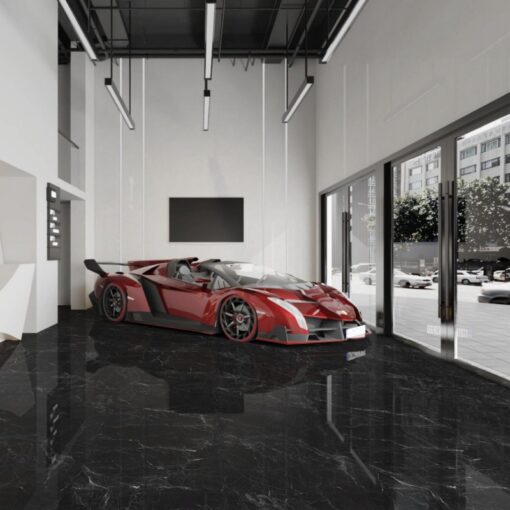 Mousse Black natural marble stone indoor bathroom kitchen floor tile wholesaler – Image 4