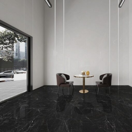 Mousse Black natural marble stone indoor bathroom kitchen floor tile wholesaler – Image 2
