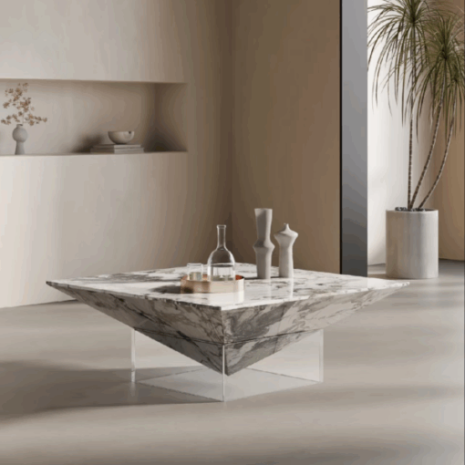 Natural Marble Stone Furniture Natural marble Carrara White Rectangle Coffee Table New Design Table Modern Luxury fashion hotel villa Customized Coffee Table - Image 2