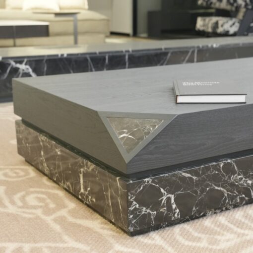 New Arrival Modern Stone Furniture Center Table Coffee Table Square Marble Wood Coffee Table Home Decorative Unique Design – Image 2