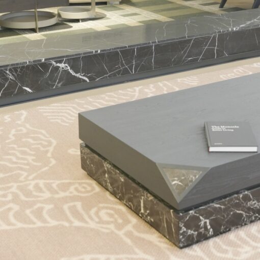 New Arrival Modern Stone Furniture Center Table Coffee Table Square Marble Wood Coffee Table Home Decorative Unique Design – Image 3