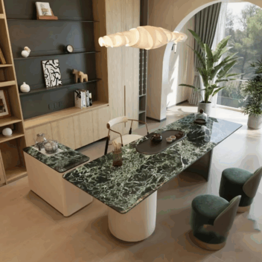 New Arrival Natural Marble Stone Furniture Prada Green Coffee Table Interior design dark green marble for Living Room Tea Table - Image 2