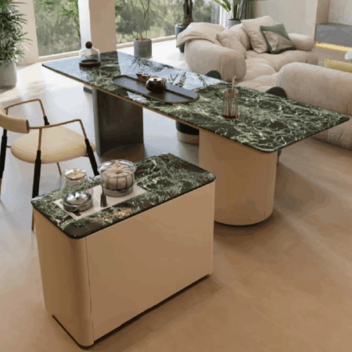New Arrival Natural Marble Stone Furniture Prada Green Coffee Table Interior design dark green marble for Living Room Tea Table
