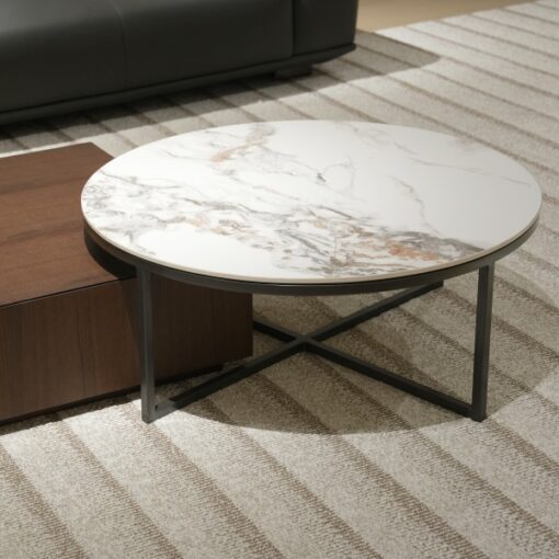 New Design Stone Furniture Cross Legs Office Coffee Table End Tables Coffee Table Rectangle Living Room Furniture – Image 2