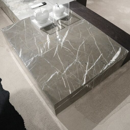 New Nordic Design Stone Table Luxury Marble Square Shape Wood Coffee Table Modern Coffee Table - Imagen 7