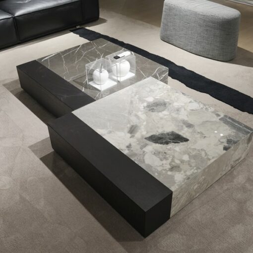 New Nordic Design Stone Table Luxury Marble Square Shape Wood Coffee Table Modern Coffee Table - Imagen 3