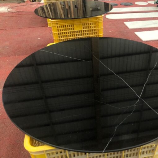 Round noble Black marble stone coffee table China Yunfu processing factory wholesale price