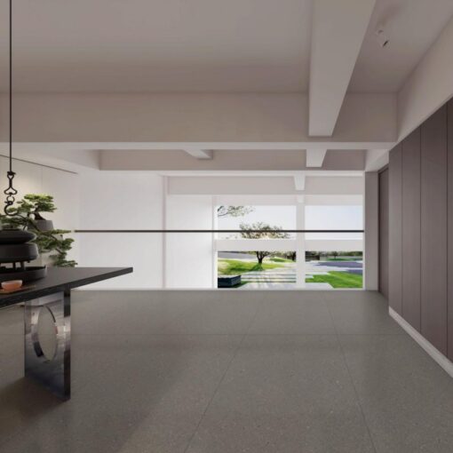 Stone Forest Grey terrazzo project Floor & Wall Tile - Imagen 3
