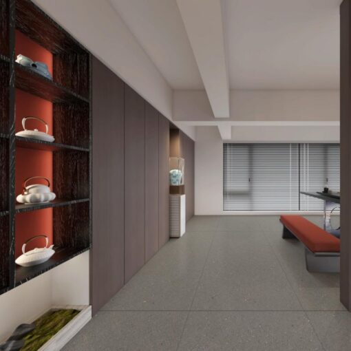Stone Forest Grey terrazzo project Floor & Wall Tile - Imagen 4