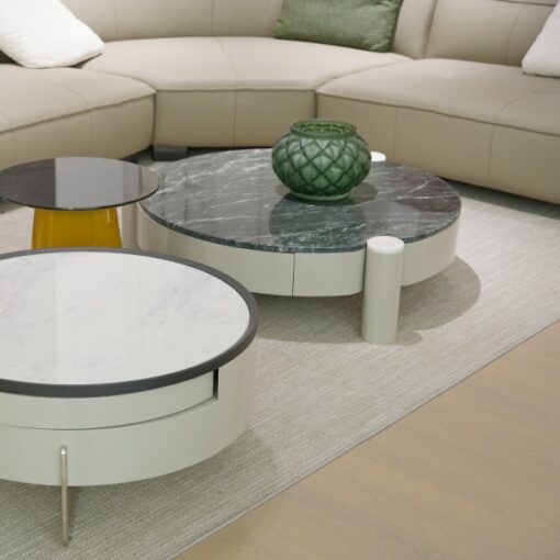 Stone Furniture Green Marble top Unique Modern Style Irregular Side Coffee Tables Round Coffee Table With Drawer Living Room Creative – Image 3