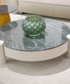 Stone Furniture Green Marble top Unique Modern Style Irregular Side Coffee Tables Round Coffee Table With Drawer Living Room Creative