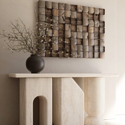 Stone Table Natural Stone Minimalist Travertine Contemporary Design Home Decoration Side Table Natural Marble Console Table living room furniture