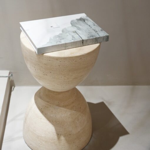 Natural Marble Travertine Stone Furniture Corner Table Side Coffee Table Luxury Living Room Furniture - Imagen 2