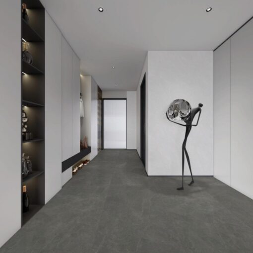 Venice dark grey Stone processing Sintered stone hotel mall project floor Wall tile - Imagen 3