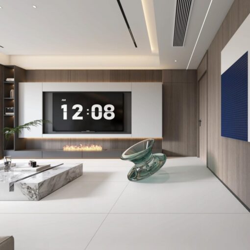 White Color Sintered Stone Slabs Porcelain Slab Polished Floor Tiles For Living Room - Image 3