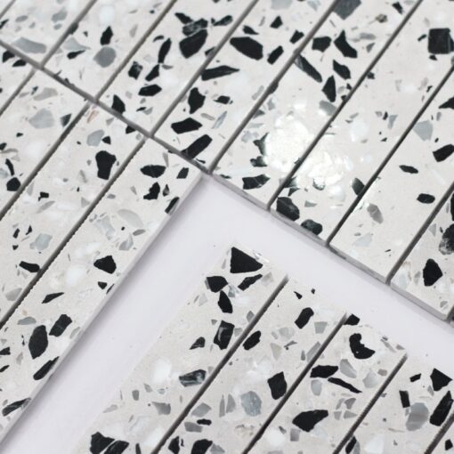 White terrazzo stone Mosaic indoor kitchen bathroom floor wall tile Mosaic China wholesale price – Image 3