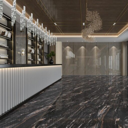 Wyndham Grey Natural Marble stone hotel floor tile supplier – Image 2